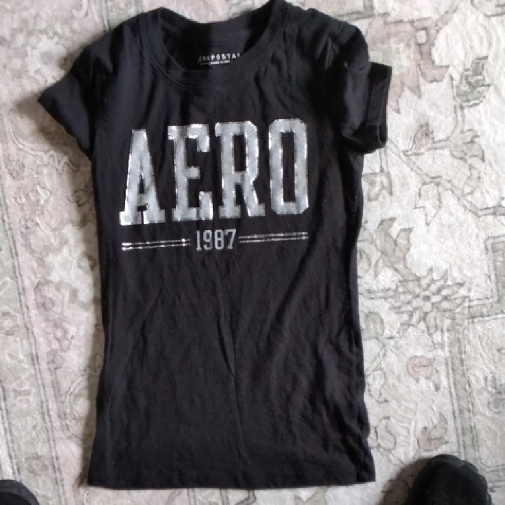 Aeropostale Black and Silver Kids T-Shirt